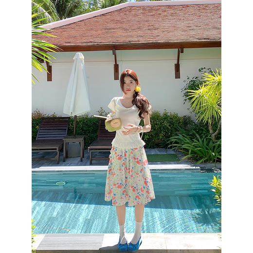 <曾小咸推荐>现货秒杀！卖完不补 ！微信打折价！娃娃领花边正肩短袖 日常119.99 立减50 秒杀69.99！ 花色半裙 日常129.99/件 立减50 秒杀79.99/件！！ 商品图3