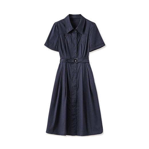 「高货wl」全新升级【铂金会员358/天猫479/差价121】(10510)洛诗琳优雅气质翻领连衣裙2025夏季通勤高显瘦衬衫裙女 商品图4