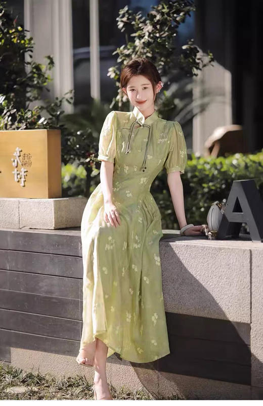 会员福利【莱赛尔天丝】拉夏贝尔/La Chapelle官网700+立领盘扣刺绣短袖连衣裙夏季2025年新款 商品图11