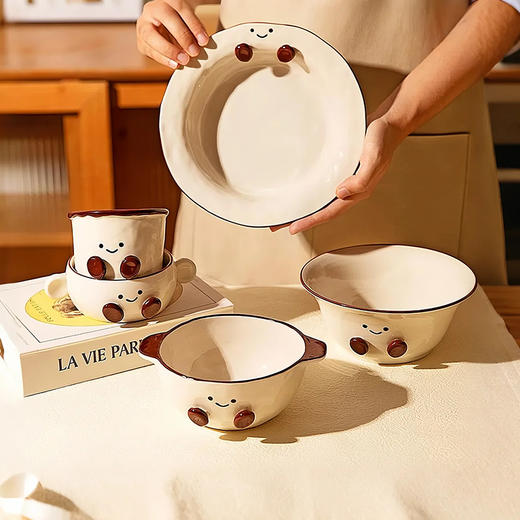 摩登主妇可爱餐具碗碟家用2025新款高颜值面碗一人食早餐酸奶碗具 商品图0