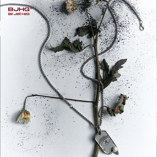 BJHG不计后果做旧复古珍珠军牌项链男女同款百搭美式潮流情侣吊坠 商品图3