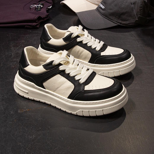 DRONKOO 2025 系带黑白熊猫配色低帮板鞋 商品图2