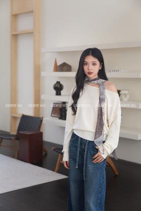 【门店同款】ENJOY秋季“城市与旷野”丝巾斜肩针织 164494191