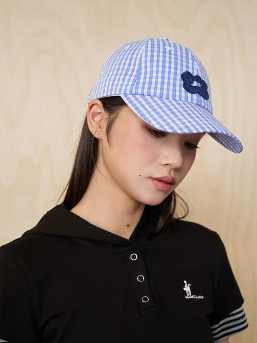 MoodLikeMe/MPS2509/蓝色格纹花朵立体刺绣棒球帽 商品图3