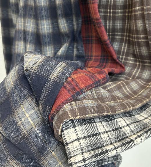 伯妮斯茵 | 复古休闲 格纹阔腿裤 抽绳腰垂感直筒长款 磨毛针织 通勤日常穿搭SZ3L15 商品图1