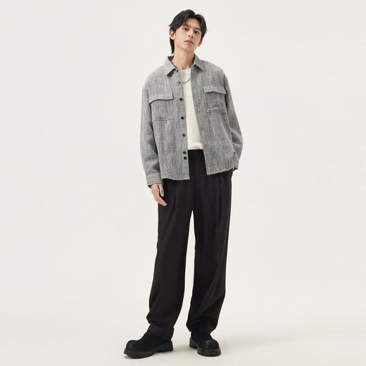 gxg.jeans男装 灰色小香风肌理潮流时尚衬衫式外套宽松 25秋热卖 商品图4