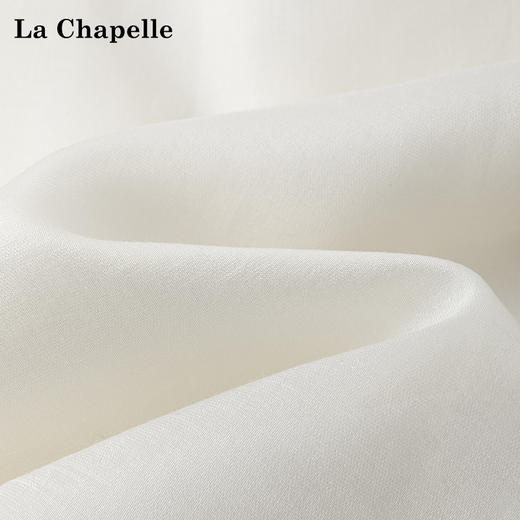天猫同步【莱赛尔+重工刺绣】拉夏贝尔/La Chapelle花边圆领绣花短袖小衫上衣衬衫2025年新款 商品图5