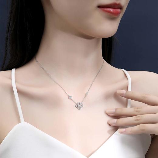 卡蒂罗/KADER 四叶花项链 幸运四叶草系列 满钻镶嵌爆闪简约小众锁骨链 周年优雅浪漫精致高级感日常表白 约会 商品图2