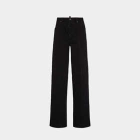 DSQUARED2 女士字母徽标贴片弹力棉质休闲牛仔裤 黑色 S75LB1052 S39781 900