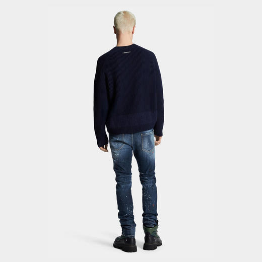 DSQUARED2 男士字母徽标贴片棉质休闲牛仔裤 蓝色 S74LB1732 S30664 470 商品图3