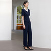 IWY/高级感拼接领西装套装女夏季藏青色商务通勤前台接待职业装25CP792 商品缩略图4