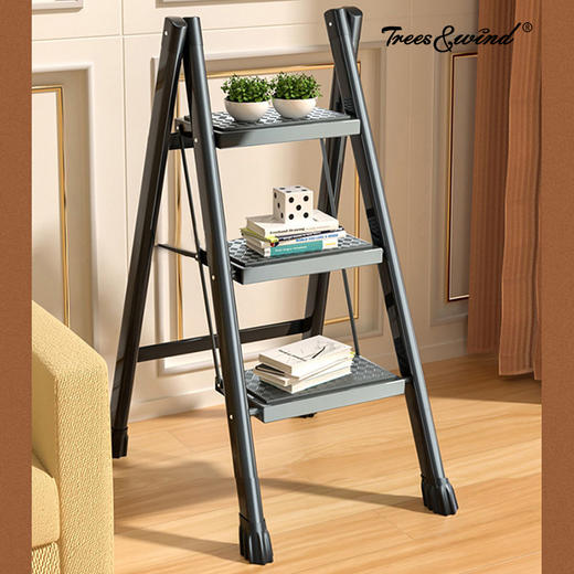Trees&wind家用折叠梯|轻松折叠免安装，三百斤承重超稳固！可用作小凳/小桌/盆栽收纳 商品图0