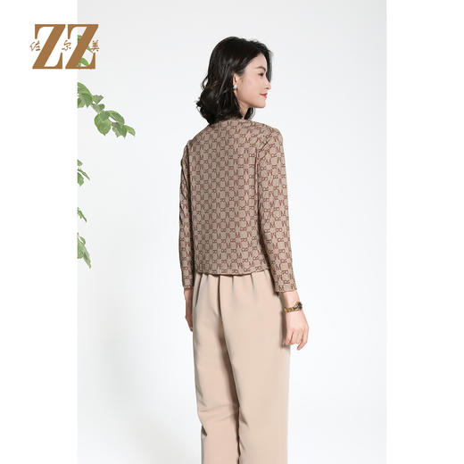 佐尔美修身显瘦长袖字母图案立领内搭百搭针织工艺衫女M43CC29 商品图4