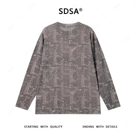 T4435SDSA秋季新款男士痞帅抽象撞色印花圆领长袖T恤宽松设计师百搭 商品图5