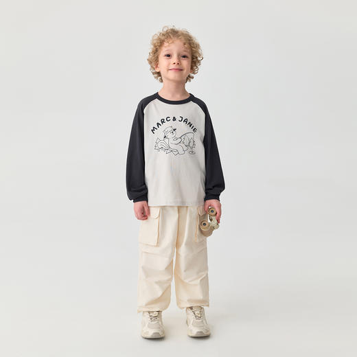 马克珍妮男童山系露营小松鼠长袖T恤 宝宝撞色上衣秋装新品551118 商品图3