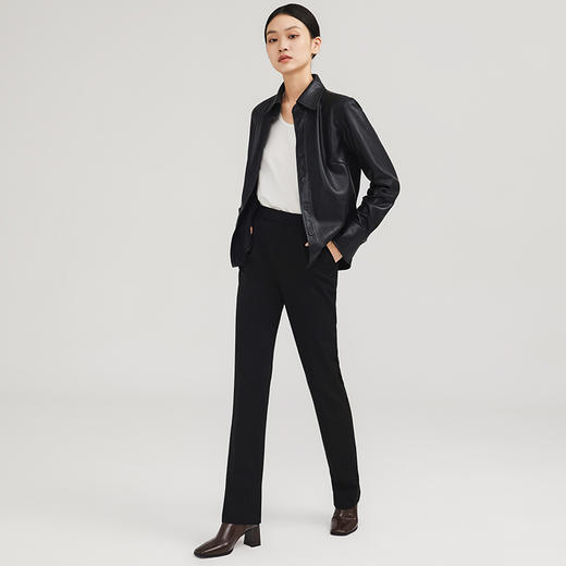 SPS西裤高级感仿羊毛加厚十分微喇百奇裤 商品图1