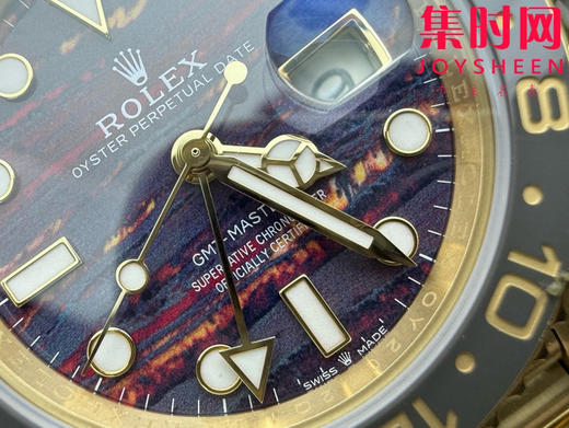 劳力士EWE格林尼治型系列 铁虎眼石盘 全金格林尼治GMT 3285机 五珠带 男士腕表 商品图4