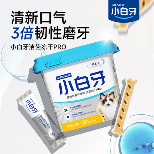 小白牙猫用冻干洁齿棒PRO 35g/桶，新升级│韧性磨牙 清新口气 商品图6