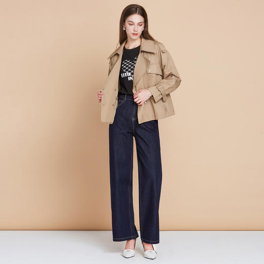 EITIE爱特爱收腰气质通勤短款显瘦风衣外套秋季新款7904605 商品图1