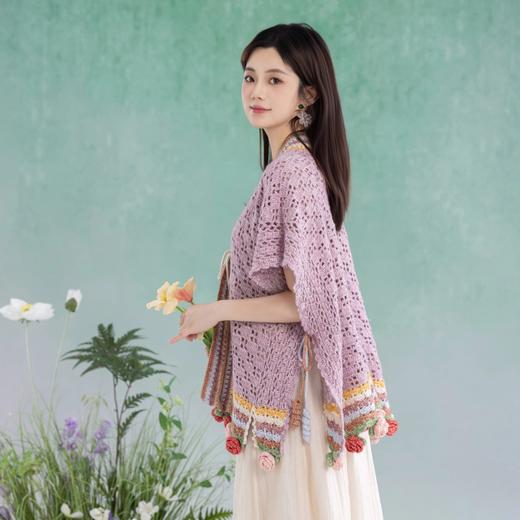 苏苏姐家玫瑰披肩手工编织自制diy钩针毛线团披肩材料包打发时间 商品图2