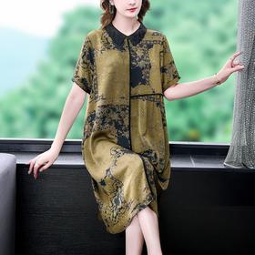 PDD5862阔太太中年妈妈装连衣裙女2025夏新款洋气A字裙