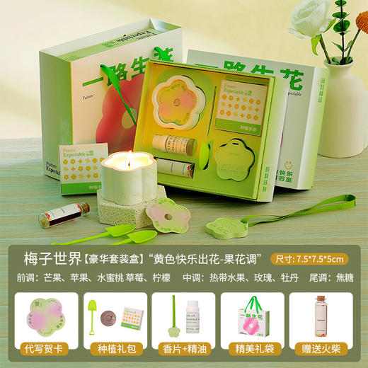 七夕好礼！【赠送种植套装，治愈系植物香薰！】快乐出花香薰蜡烛礼盒套装 香氛蜡烛无烟大豆蜡烛 创意香薰礼物-QB 商品图11