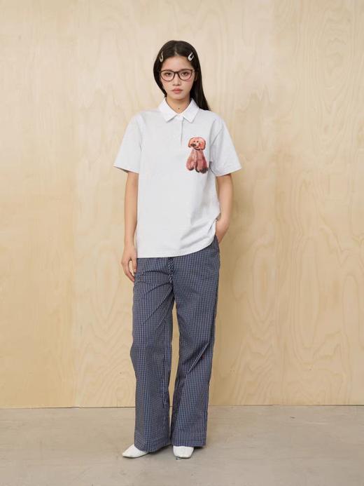 MoodLikeMe/MPL2505/水彩画印花毛绒小狗短袖polo衫 商品图1