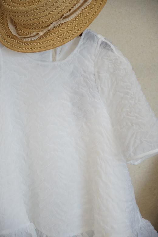 cecilie bahnsen白色细节感圆领长上衣 商品图14