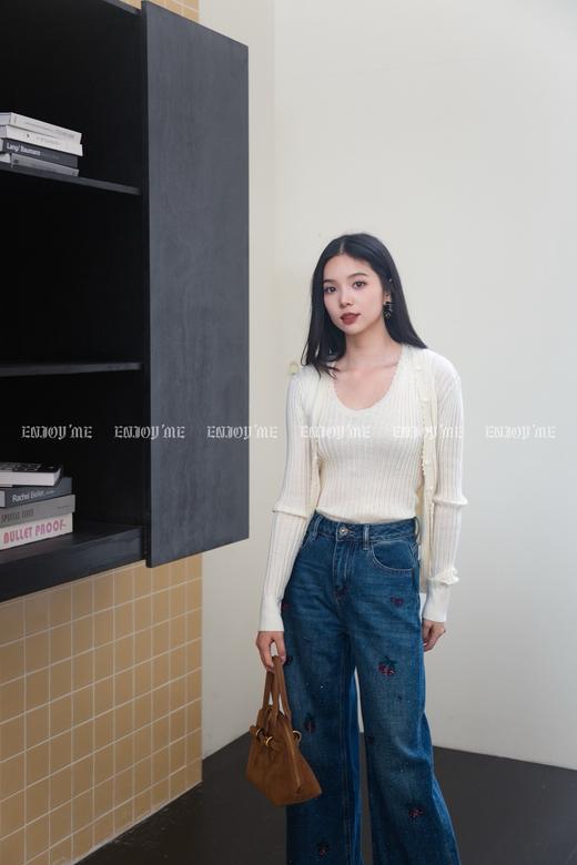 【门店同款】ENJOY秋季樱桃刺绣阔腿裤 164194921 商品图2