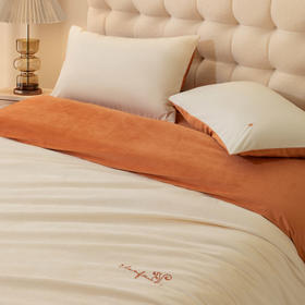 罗孚 牛奶绒山岚野境四件套 琥珀色