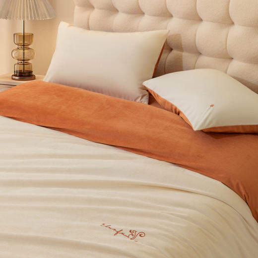 罗孚 牛奶绒山岚野境四件套 琥珀色 商品图0