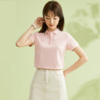 佐丹奴25年新款女装熊猫刺绣针织弹力珠地布短袖POLO13313206 商品缩略图5