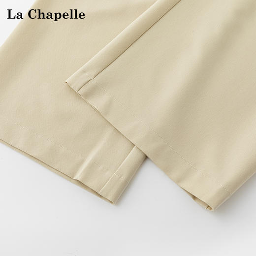 天猫同步【垂顺有型】拉夏贝尔/La Chapelle纯色抽绳松紧腰休闲阔腿裤秋季2025年新款★ 商品图4