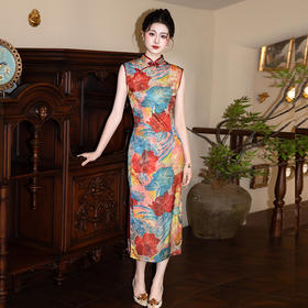 SC21289无袖夜上海民国风长款中式旗袍改良年轻款2025新款女复古修身夏季