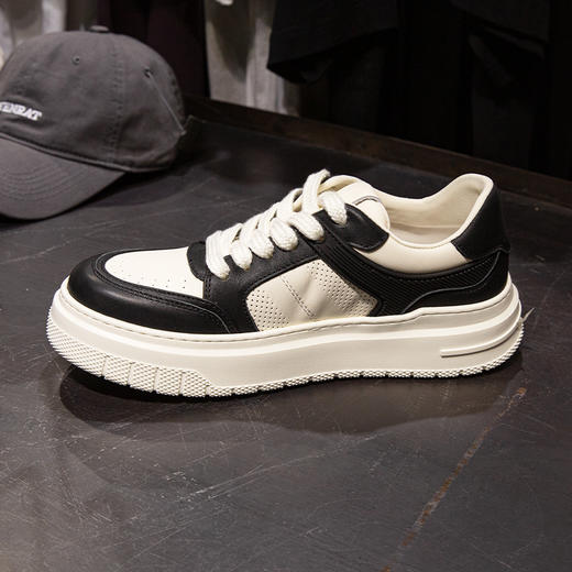 DRONKOO 2025 系带黑白熊猫配色低帮板鞋 商品图1