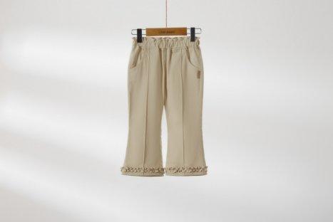 拉比童衣-3精致I5微喇叭长裤杏色LYCC10140378 商品图7