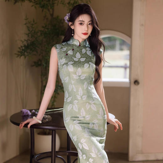 绿色旗袍高级感2025新款夏季YG2641 商品图2