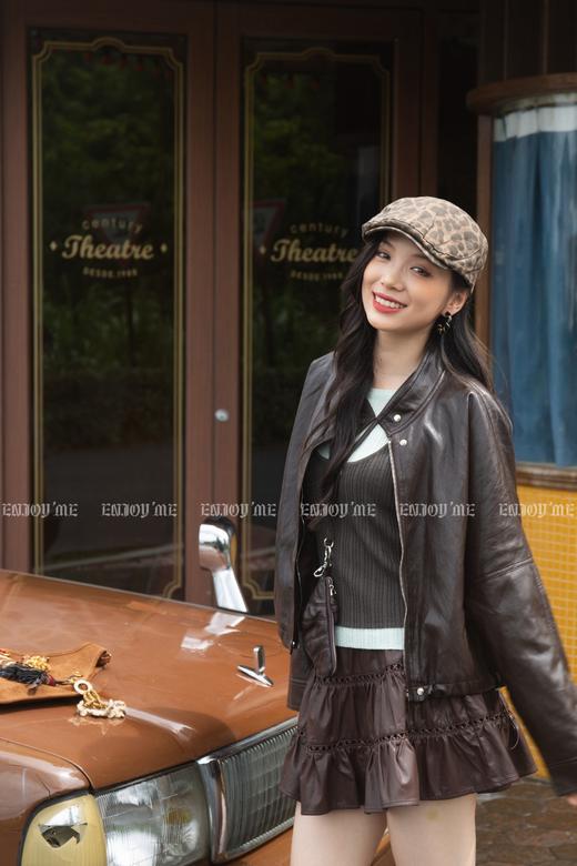 【门店同款】ENJOY秋季“光阴序语”立领抽绳款皮衣 164249831 商品图4