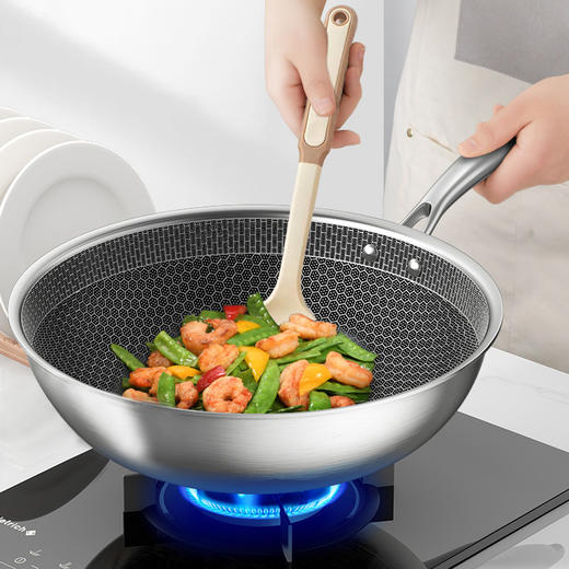 荣事达 悦厨不锈钢蜂巢不粘炒锅（30cm）RSD-CG01 商品图2