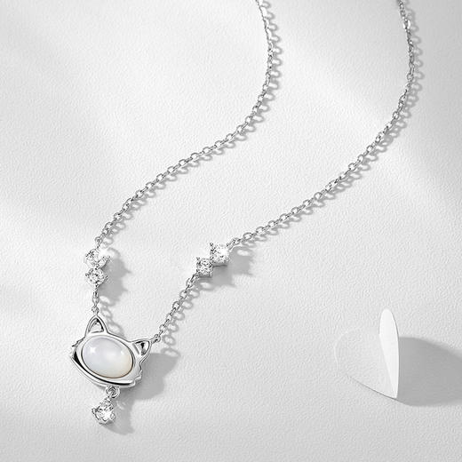 卡蒂罗/KADER 猫咪物语项链  俏皮可爱少女精致小猫闪钻镶嵌轻奢原创设计可调节锁骨链#好运  日常百搭简约百搭 商品图5