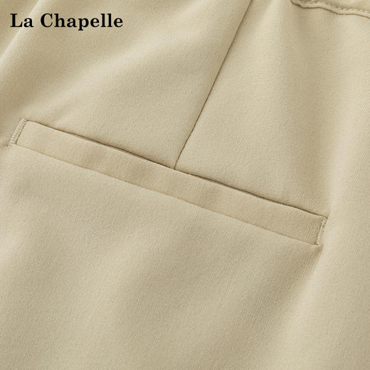天猫同步【垂顺有型】拉夏贝尔/La Chapelle纯色抽绳松紧腰休闲阔腿裤秋季2025年新款★ 商品图3