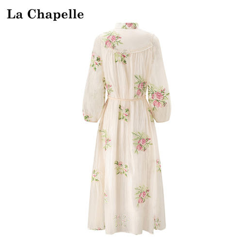 会员福利【重工刺绣！宫廷风】拉夏贝尔/La Chapelle立领刺绣新中式长袖连衣裙2025年新款 商品图2