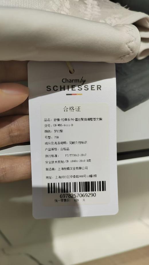 【中厚一片式无痕】SCHIESSER德国 舒雅-经典系列-基础中厚调整型一片式无痕文胸（实拍有色差，实物纯黑色)CH-WB5-6113-D 商品图4