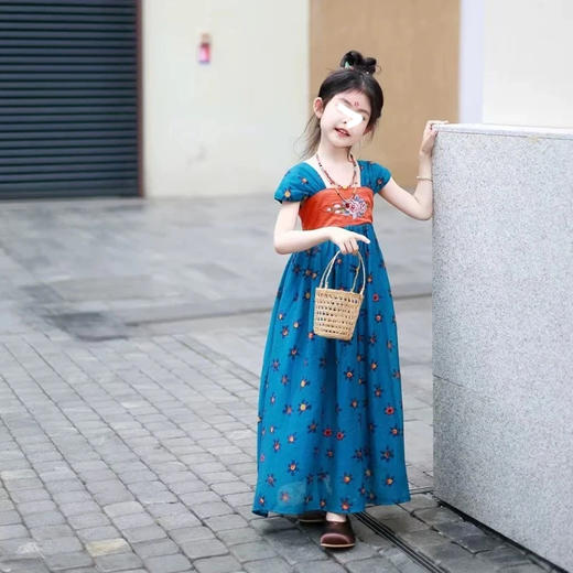 裁缝学苑TH06国风无袖汉服连衣裙纸样儿童背带裙童装样板图纸 商品图2
