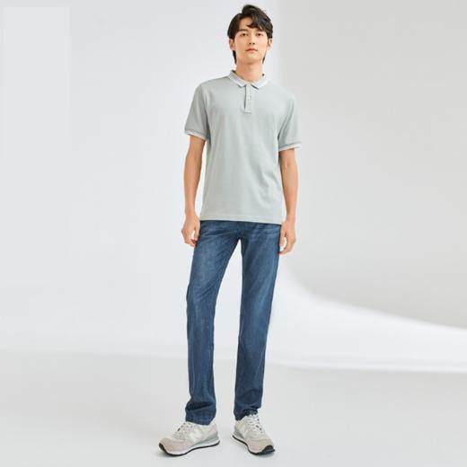 佐丹奴男款纯棉薄牛仔猫须洗水中腰长裤13111011 商品图1