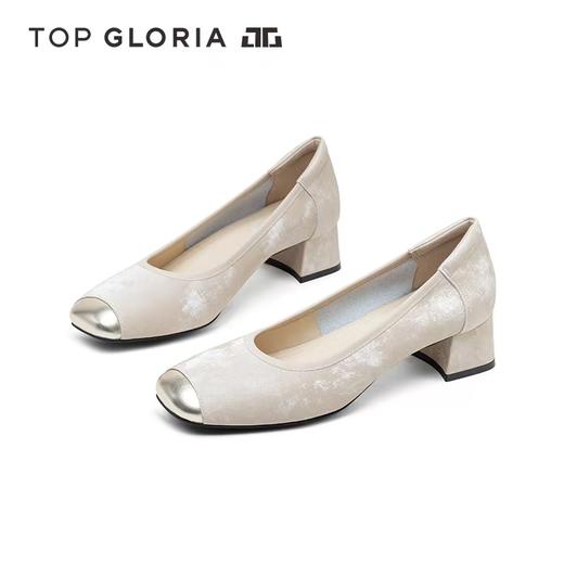 汤普TOPGLORIA女鞋法式粗跟单鞋403230S 商品图1