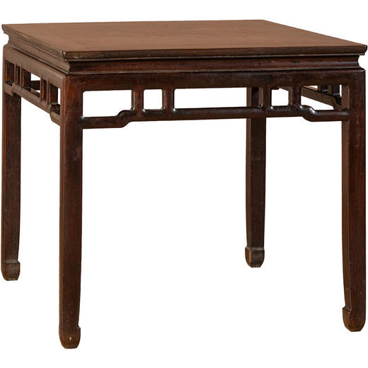 清	红木镶瘿木罗锅枨矮栳方桌 商品图5