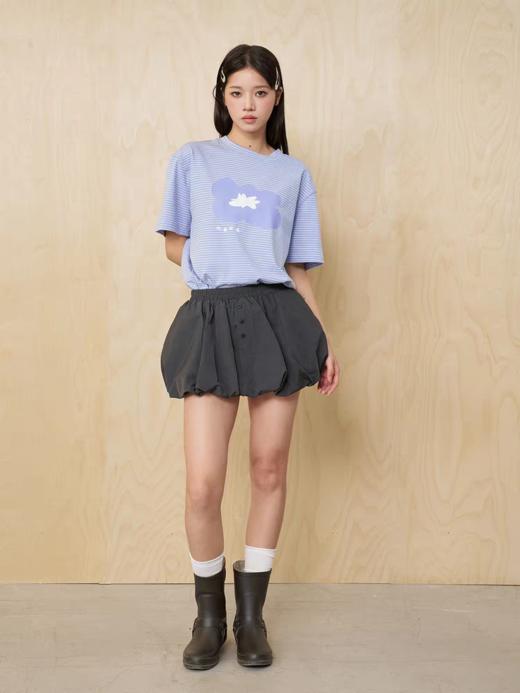 MoodLikeMe/MTX2509/花朵印花条纹短袖T恤 商品图1