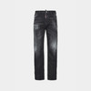 DSQUARED2 男士字母徽标贴片棉质休闲牛仔裤 黑色 S74LB1725 S30357 900 商品缩略图0