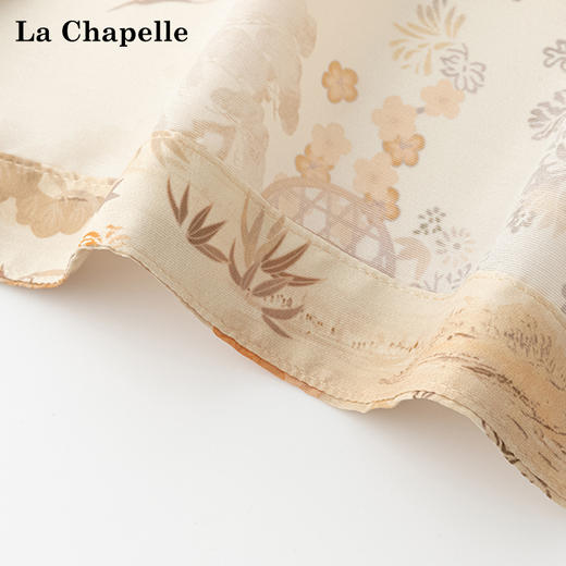 天猫同步【凉感、丝滑】拉夏贝尔/La Chapelle新中式立领印花盘扣长袖衬衫秋季新款★ 商品图5